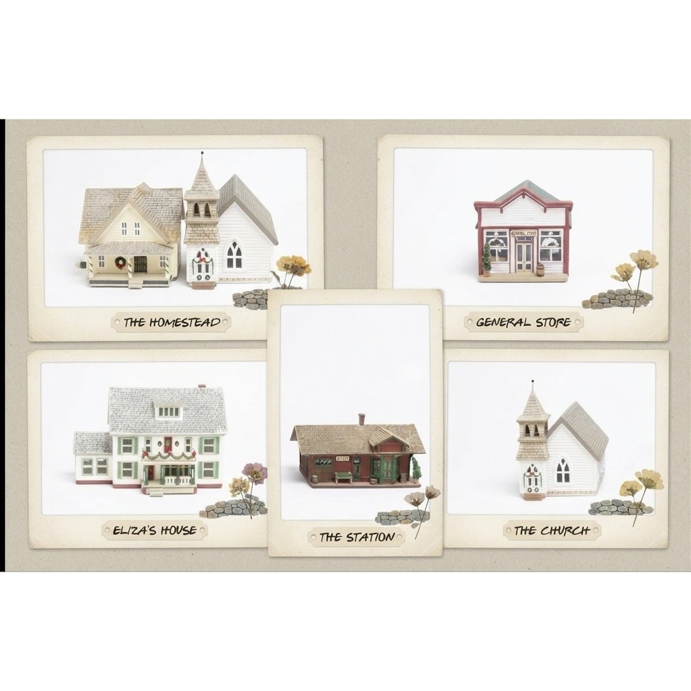 Hallmark Sarah Plain & Tall‎ Collection Miniature Village Buildings Set 1994 90s